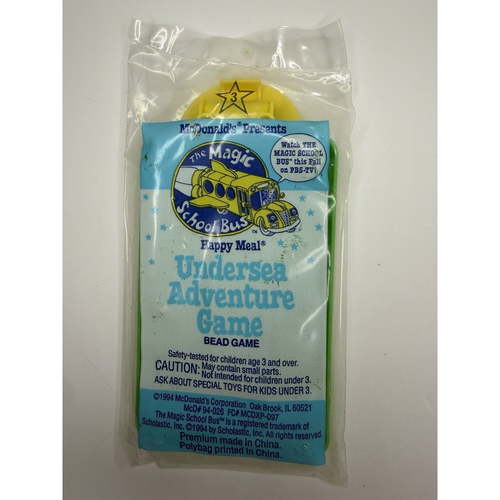 1994 -The Magic School Bus - UNDERSEA GAME McDonalds Happy Meal - Unopened MIP